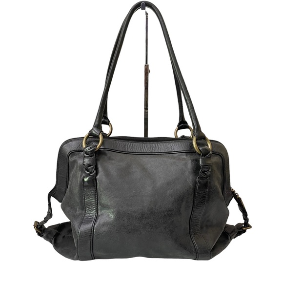 Hobo International Black Leather Tote Shoulder Bag Purse - Picture 6 of 12